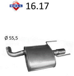 Edex 16.17 - Kipufogó hátsó dob ALFA ROMEO 159 2.0 D (2009-2011) (K16-17ALU-ED)
