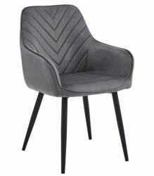  Valora WAAV étkezőszék - sötétszürke bársony, fekete lábakkal x 1