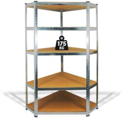  Salgo sarokpolc - 5 szint - fém - max. 175 kg - 180 x 90 x 30 cm