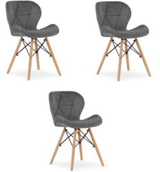  Valora WAKO bársonyfotel szürke modern dizájnnal nappaliba x3