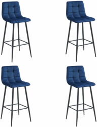  Valora TEOTO konyhai szék, sötétkék, bársony, fekete lábak, 4 db