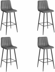  Valora POZZA konyhai szék, sötétszürke, bársony, fekete lábak, 4 db