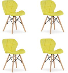  Valora WAKO bársonyfotel, sárga, modern dizájn, nappaliba, 4 db