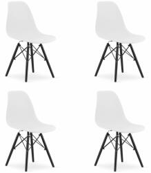  Valora OSAKA szék, fehér, fekete lábak, ergonomikus kialakítás, 4 db