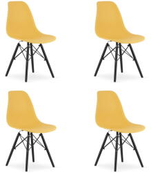  Valora OSAKA étkezőszék, mustárfekete lábakkal, 4 db