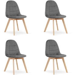  Valora NUUC szék, sötétszürke, bársony, ergonomikus kialakítás, 4 db