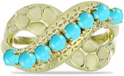  Arannyal Bevont Ezüst Gyűrű Csipkerózsika Türkizzel, Y62207/59