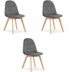  Valora NUUC szék, sötétszürke, bársony, ergonomikus kialakítás, 3 db