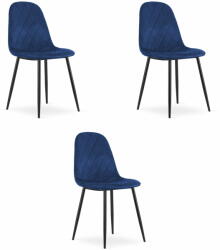  Valora DAPI CHAIR Modern sötétkék bársony ergonomikus szék x3