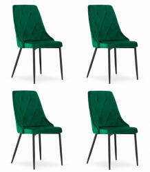  Valora IMOLA szék sötétzöld bársony modern dizájn x4