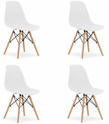  Valora OSAKA szék, fehér, természetes lábak, ergonomikus kialakítás, 4 db