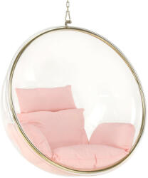 TEMPO KONDELA Függő fotel, átlátszó/arany/rózsaszín, BUBBLE NEW TYP 1