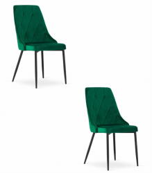  Valora IMOLA Modern sötétzöld bársony szék nappaliba x2