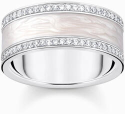 Thomas Sabo TR2446-041-14-56 Silver band ring w. white zirconia and enamel , női