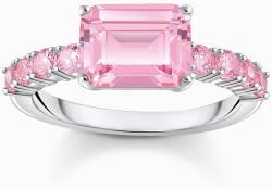 Thomas Sabo TR2451-051-9-54 Silver solitaire ring w. pink-coloured stones , női