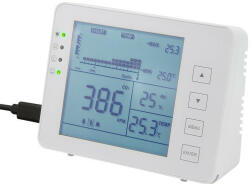 LogiLink CO2 mérő három fokozatú kijelzővel, hőmérséklet és páratartalom kijelzővel (SC0115)