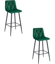  Valora KODA szék, sötétzöld bársony, fekete lábak, 2 db