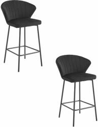  Valora GATTA bárszék, fekete bársony, acél lábak, 2 db