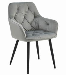  Valora LUKK étkezőszék - ezüstszürke bársony, fekete lábakkal x 1