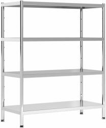 Homcom 4-szintes konyhai tárolóállvány 201 rozsdamentes acél ezüst