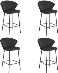  Valora GATTA bárszék, fekete bársony, fekete lábak x4
