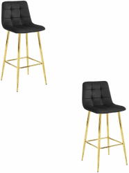  Valora TEOTO SZÉK, fekete bársony, arany lábakkal, 2 db