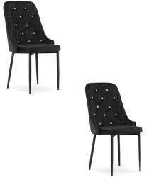  Valora REMI fekete bársony szék fém lábakkal x2