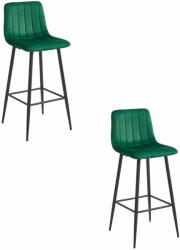  Valora POZZA konyhai szék, sötétzöld bársony, fekete lábak, 2 db