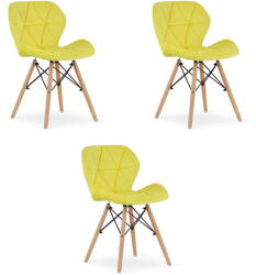  Valora WAKO bársony szék, sárga, modern dizájn, 3 db