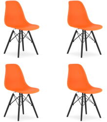  Valora OSAKA szék, ergonomikus, narancssárga-fekete lábú étkezőszék, 4 db