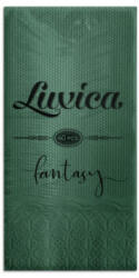 Luxica® Fantasy тъмно зелени салфетки с дискретен релеф и фин бордюр 2 слоя | 40 броя Сгъвка 1/8 (29092922929)