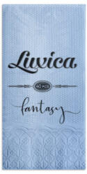 Luxica® Fantasy - небесно сини салфетки с дискретен релеф и фин бордюр 2 слоя | 40 броя Сгъвка 1/8 (92022020)