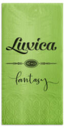 Luxica® Fantasy Смарагдово зелени салфетки с дискретен релеф и фин бордюр 2 слоя | 40 броя Сгъвка 1/8 (48298292882)