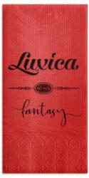 Luxica® Fantasy червени салфетки с дискретен релеф и фин бордюр 2 слоя | 40 броя Сгъвка 1/8 (923929229)