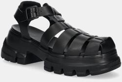 Tommy Jeans bőr szandál FISHERMAN SANDAL - fekete Női 40
