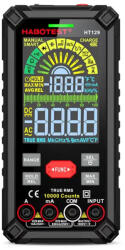 Habotest HT129 - digitális multiméter: AC/DC áram, AC/DC feszültség, True RMS, 1000 V, 10 A, kapacitás, NCV stb (129)