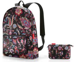 Reisenthel MINI-MAXI fekete, virág motívumos összecsukható hátizsák AP7064