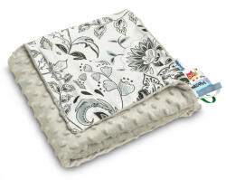 Sensillo kétoldalas babapléd 75x100cm - szürke folk