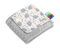 Sensillo kétoldalas babapléd 75x100cm - szürke süni