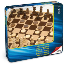  Sakk és dáma játék - fémdobozos - tarsasjatekvasar