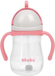 AKUKU Szívószálas itatópohár súlyozott véggel - rózsaszín (A0676)