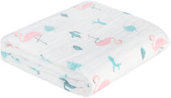 AKUKU Muszlin takaró 110×105 cm - Flamingók (A0686)