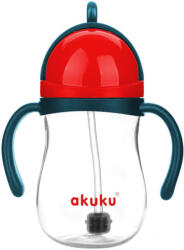 AKUKU Szívószálas pohár súlyozott szívószállal - Kék/Piros (A0164)