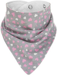 AKUKU Baba bandana előke/nyálkendő (1 db), patentos - Szíves (A1505)