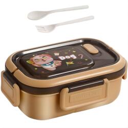  Többszínű ebédládával és evőeszközzel - Barna / Kiskutya