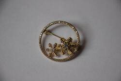  Arannyal bevont kör+hópihe bross áttetsző cirkónia kristályokkal (0516. ) (G500385C16Y)