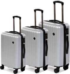 Dollcini Világjáró Bőrönd Szett - Több Méretben és Színben - 3 db set - Ezüst (357690_122D)