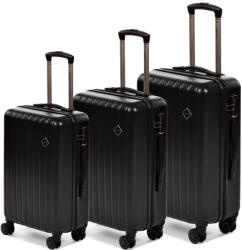 Dollcini Világjáró Bőrönd Szett - Több Méretben és Színben - 3 db set - Fekete (357690_119D)