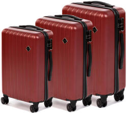 Dollcini Világjáró Bőrönd Szett - Több Méretben és Színben - 3 db set - Bordó (357690_117D)