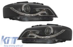 KITT Lightning Audi A3 8P 8P1 8PA (2009-2013) Facelift LED Nappali oldaljelzős Elsőlámpák Xenon Look Black (SWA17DLGXB)